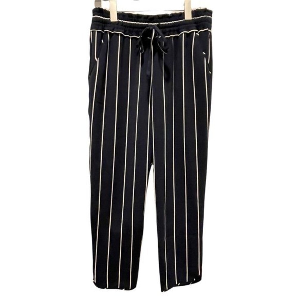 Zara Striped Wide Leg Drawstring Pants